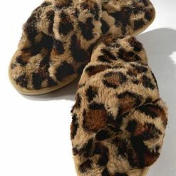 PASH BOUTIQUE Shoes Plush Leopard Slippers