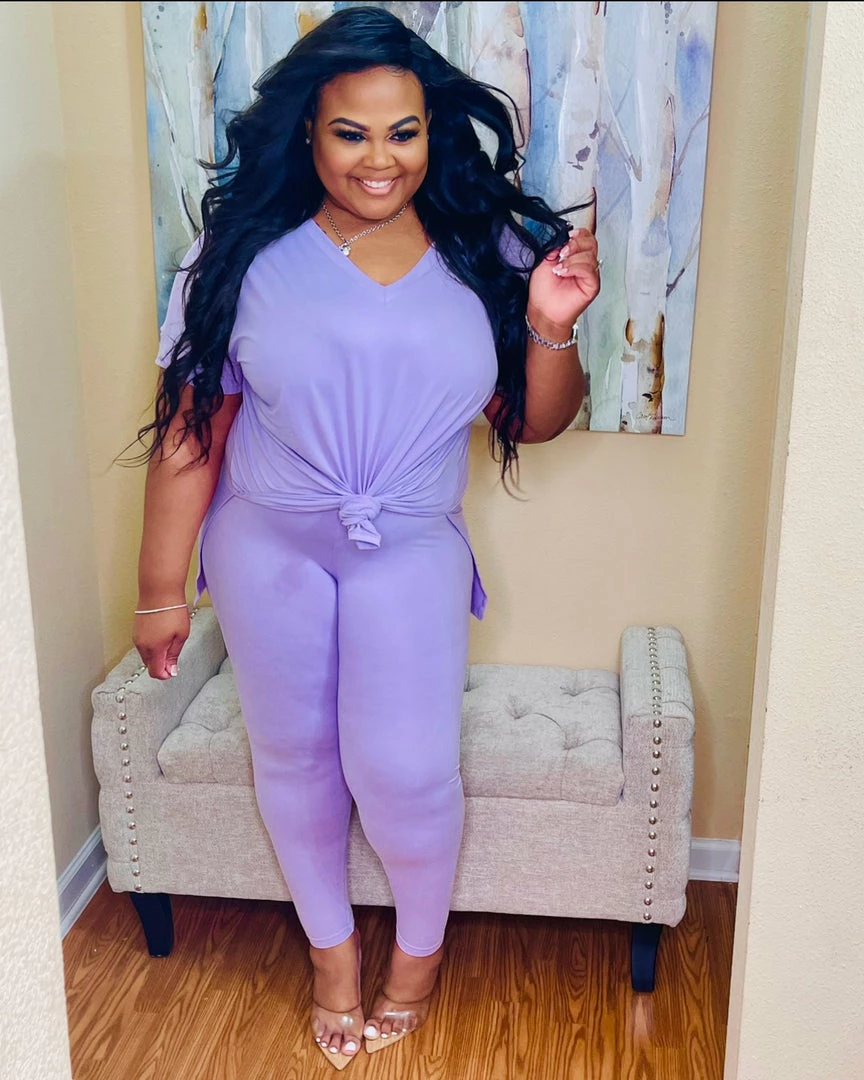 PASH BOUTIQUE New Arrivals Lavender Plus Lounge Set