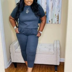 PASH BOUTIQUE Ash Grey Jogger Set Clearance