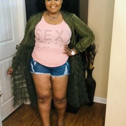 PASH BOUTIQUE New Arrivals Olive Ruffled Jacket