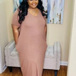 PASH BOUTIQUE New Arrivals Ash Mocha Plus Maxi Dress