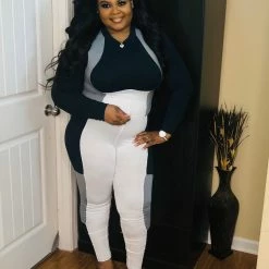 PASH BOUTIQUE Navy Color Block Plus Set Clearance