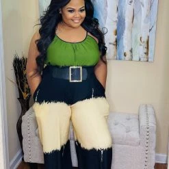 PASH BOUTIQUE New Arrivals Olive/Black Jumpsuit