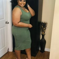 PASH BOUTIQUE New Arrivals Ash Olive Midi Dress