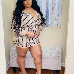 PASH BOUTIQUE New Arrivals Tan/Black Midi Dress