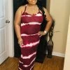 PASH BOUTIQUE New Arrivals Burgundy Tye-dye Maxi