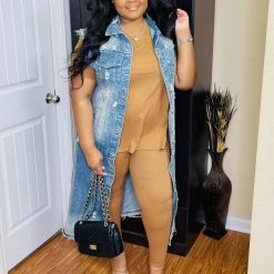 PASH BOUTIQUE Deep Camal Lounge Set