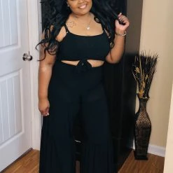 PASH BOUTIQUE Black Spaghetti Strap Set Sets (Missy)