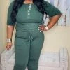 PASH BOUTIQUE New Arrivals Army Green Jogger Jumpsuit