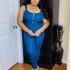 PASH BOUTIQUE Dark Denim Jumpsuit