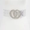 PASH BOUTIQUE Silver Stone Buckle Transparent Belt