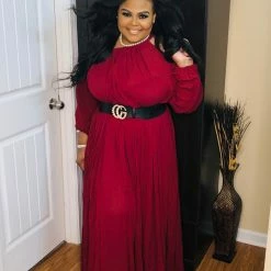 PASH BOUTIQUE Burgundy Maxi Dress New Arrivals