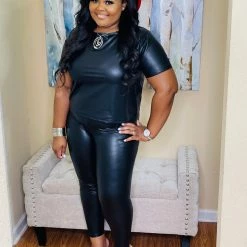 PASH BOUTIQUE Clearance Black Faux Leather Set