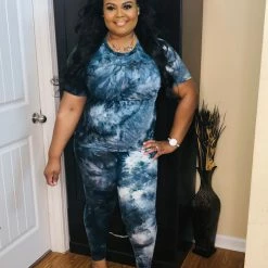 PASH BOUTIQUE Deep Blue Tie Dye Set Clearance