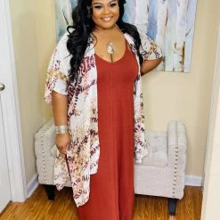 PASH BOUTIQUE Dk Rust Plus Maxi Dress