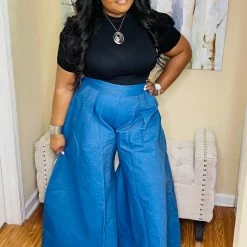 PASH BOUTIQUE Denim Palazzo Pants Clearance