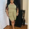 PASH BOUTIQUE Khaki Plus Romper New Arrivals