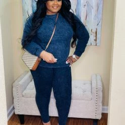 PASH BOUTIQUE New Arrivals Blue Grey Mineral Wash Set