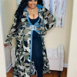 PASH BOUTIQUE New Arrivals Army/Denim Plus Dress