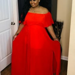 PASH BOUTIQUE Poppy Red Ruffle Maxi