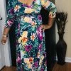Pashboutique Dresses (Missy) Floral Print Maxi