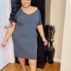 PASH BOUTIQUE Charcoal T-shirt Dress