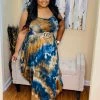 PASH BOUTIQUE New Arrivals Blue/Gold Maxi