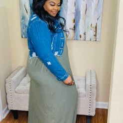 PASH BOUTIQUE Lt.Olive Plus Maxi Dress New Arrivals