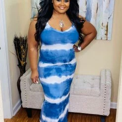 PASH BOUTIQUE Blue Tye-dye Maxi New Arrivals