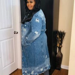 PASH BOUTIQUE New Arrivals Long Sleeve Plus Denim Jacket