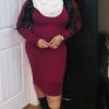 PASH BOUTIQUE Wine Midi Dress Dresses (Missy)