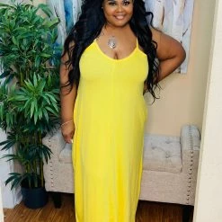 PASH BOUTIQUE Yellow Plus Maxi Dress