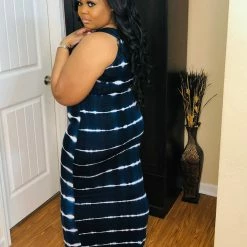 PASH BOUTIQUE Dresses (Missy) Blue Stripe Maxi Dress