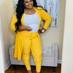 PASH BOUTIQUE Gold Plus 2pc Cardigan Set New Arrivals