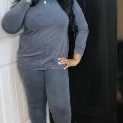 PASH BOUTIQUE Clearance Grey Round Neck Set