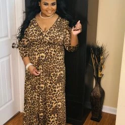 PASH BOUTIQUE Leopard Plus Maxi Dress