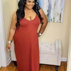 PASH BOUTIQUE Dk Rust Strap Maxi