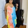PASH BOUTIQUE New Arrivals Orange Tie Dye Plus Dress