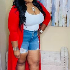 PASH BOUTIQUE Red Long Duster