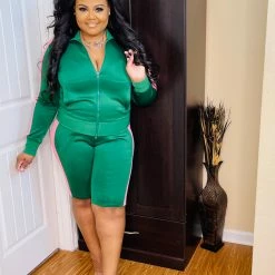 PASH BOUTIQUE New Arrivals Pink/Green Short Set