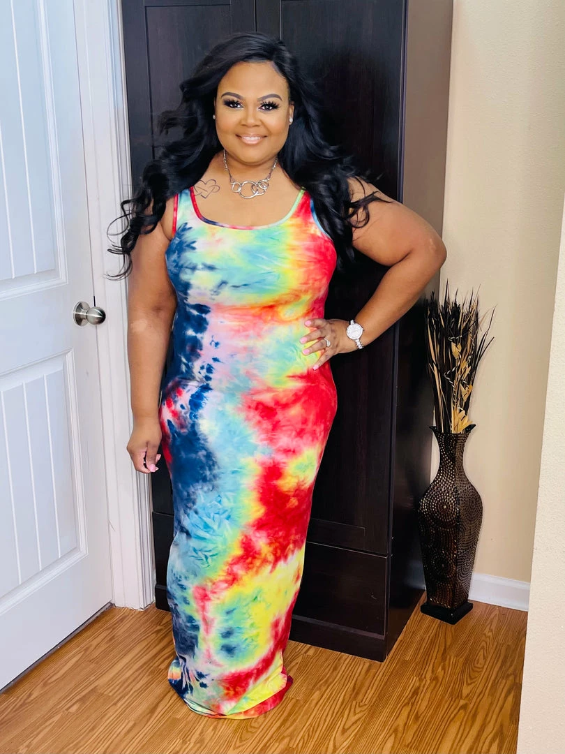 PASH BOUTIQUE Red Tie Dye Dress New Arrivals