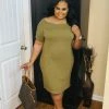 PASH BOUTIQUE Olive Plus T-Shirt Dress