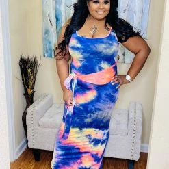 PASH BOUTIQUE Clearance Purple Tie Dye Maxi