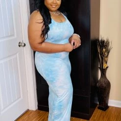 PASH BOUTIQUE Blue Plus Tie DyeMaxi New Arrivals