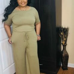 PASH BOUTIQUE Khaki Plus Jumpsuit