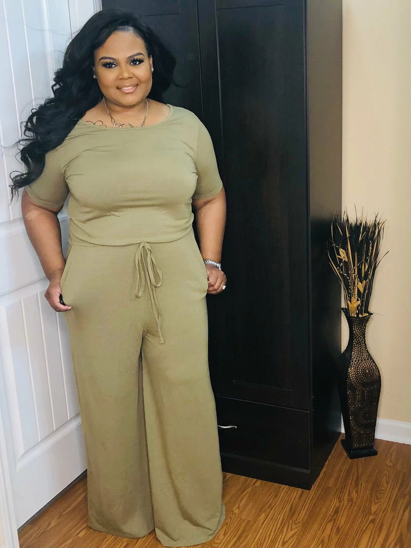 PASH BOUTIQUE Khaki Plus Jumpsuit