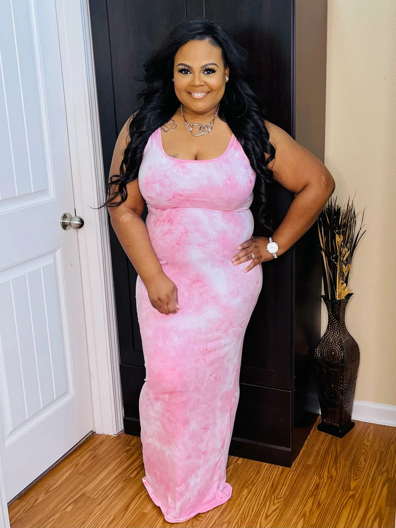 PASH BOUTIQUE Pink Tie Dye Dress