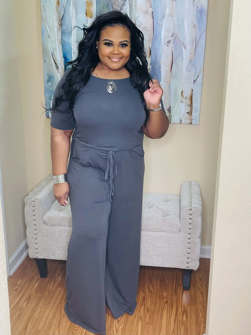 PASH BOUTIQUE Grey Plus Jumpsuit