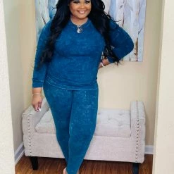 PASH BOUTIQUE New Arrivals Deep Aqua Mineral Wash Set