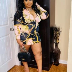 PASH BOUTIQUE Pink Chain Dress Dresses (Missy)